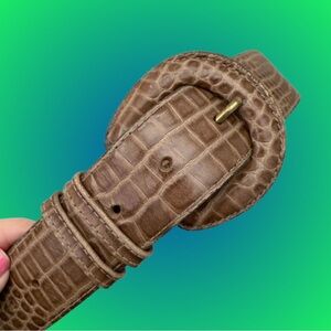 Vintage Talbots Italian alligator calfskin belt 9851 size small